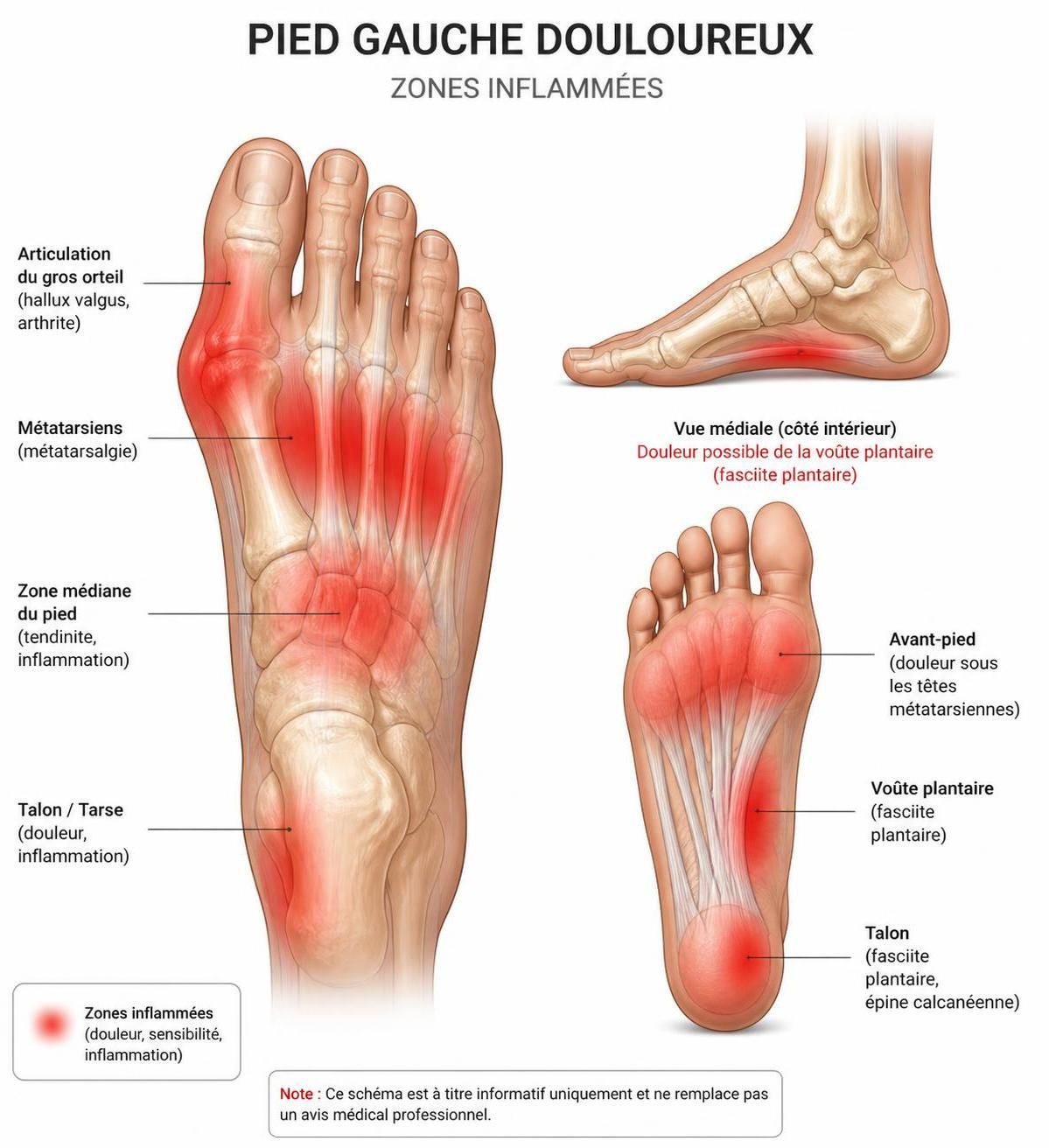 découvrez les causes possibles de la douleur au pied gauche et comprenez sa signification pour mieux gérer vos symptômes et améliorer votre bien-être.