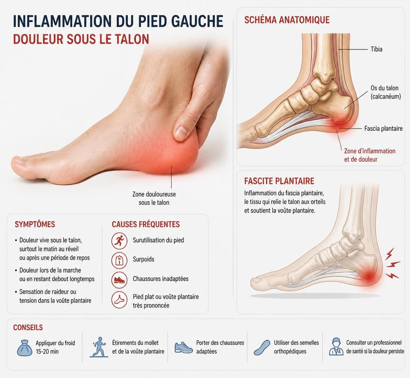 découvrez les causes courantes et la signification des douleurs au pied gauche pour mieux comprendre vos symptômes et trouver des solutions adaptées.