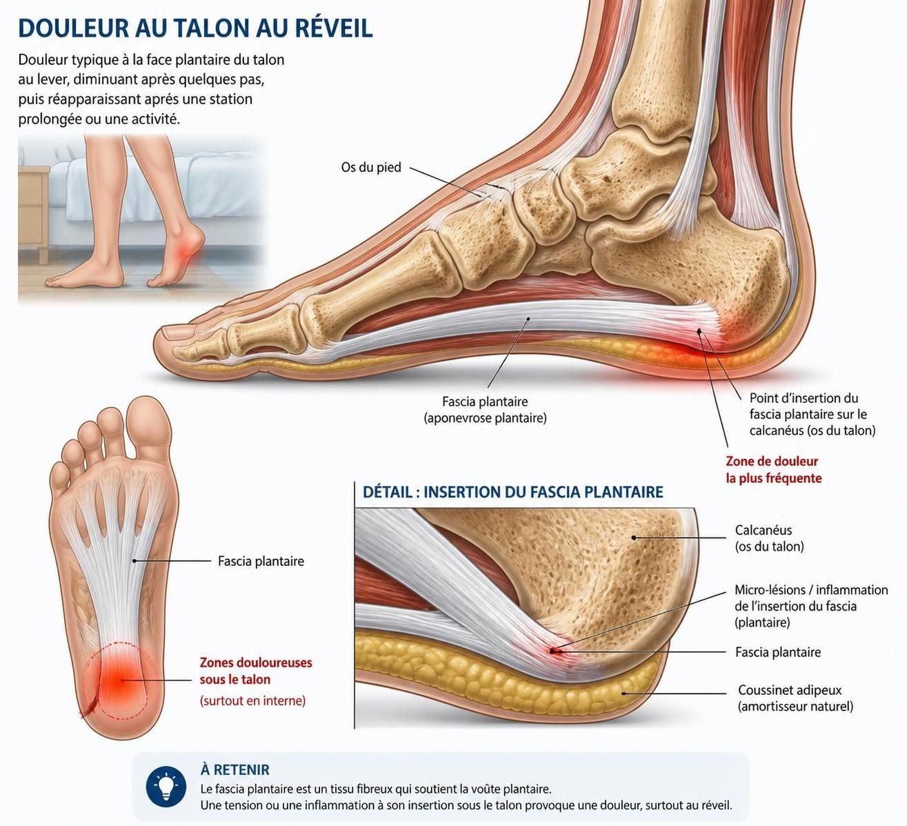 découvrez les causes courantes de la douleur au talon au réveil et explorez des solutions efficaces pour soulager cet inconfort matinal.