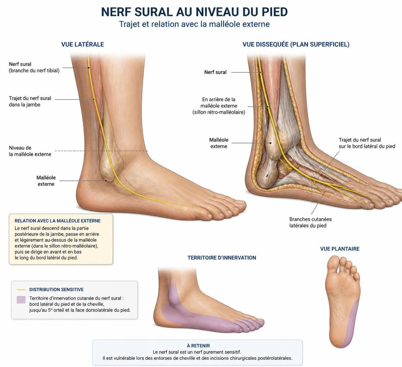 découvrez les causes, symptômes et traitements efficaces de la douleur du nerf sural au pied pour mieux comprendre et soulager cet inconfort.
